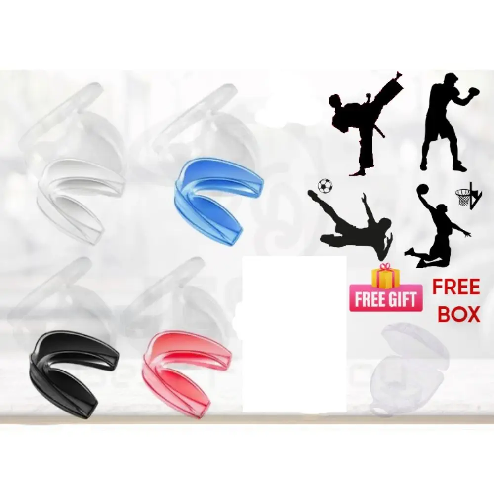 

Sports Safety Silicone Teeth Protection Transparent Blue Orange Professional Boxing Gum Shield Mouth Guard Adult