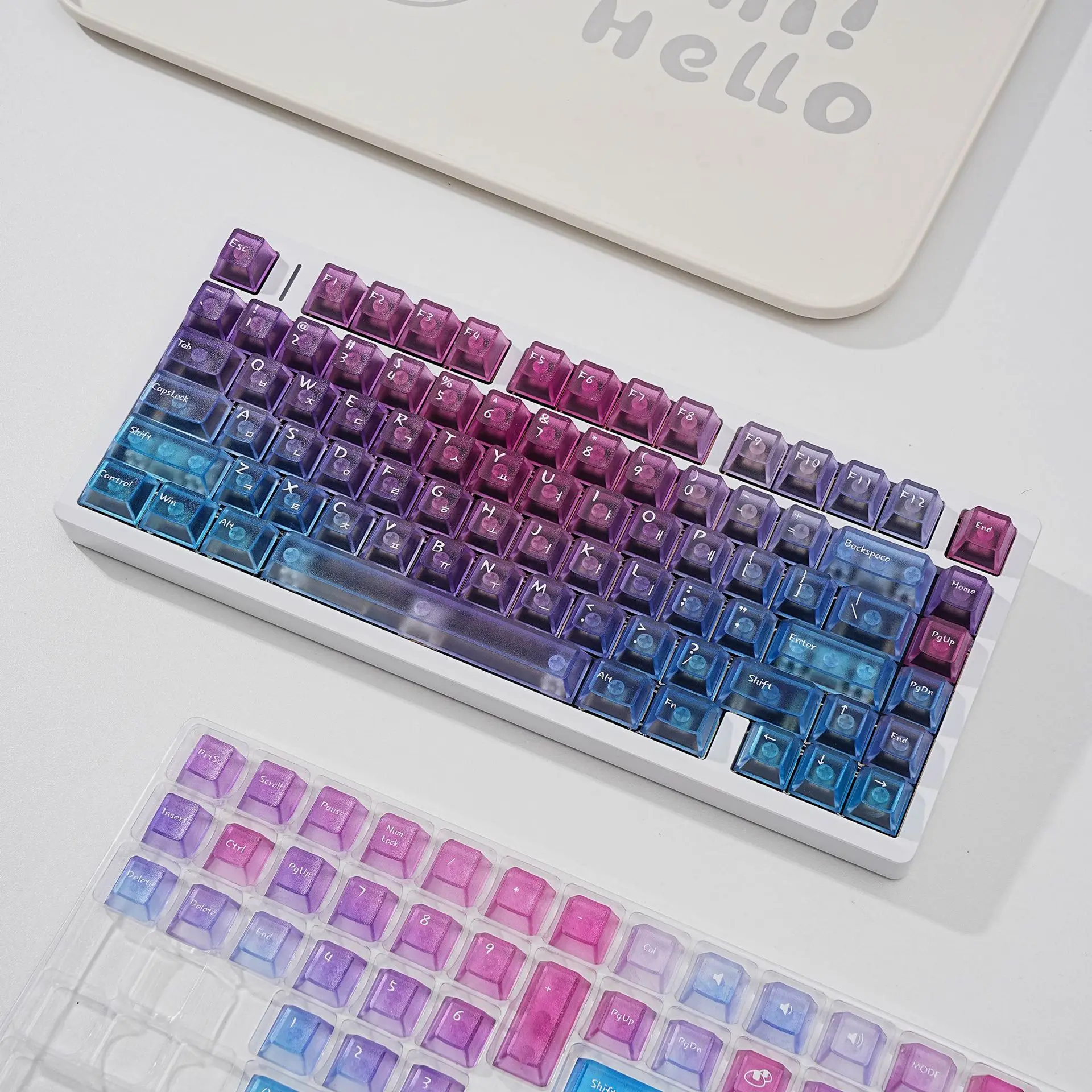 

Korean keycaps Transparent PC Original full set of keycaps for mechanical keyboards