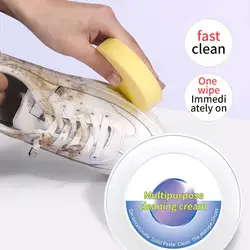 White Shoes Cleaning Cream Multi-functional Pasty Cleaner With Wipe Stains Remover Cleansing Maintenance Sports Shoes 260g