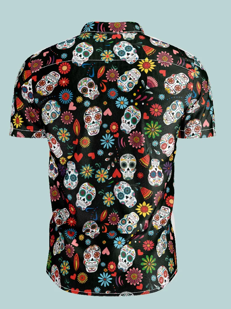 هاواي فلاور ort Sve شاطئ كاجوال irt للرجال والنساء صيفي عصري هيب هوب فضفاض مناسب من ألياف البوليستر بدون كي...