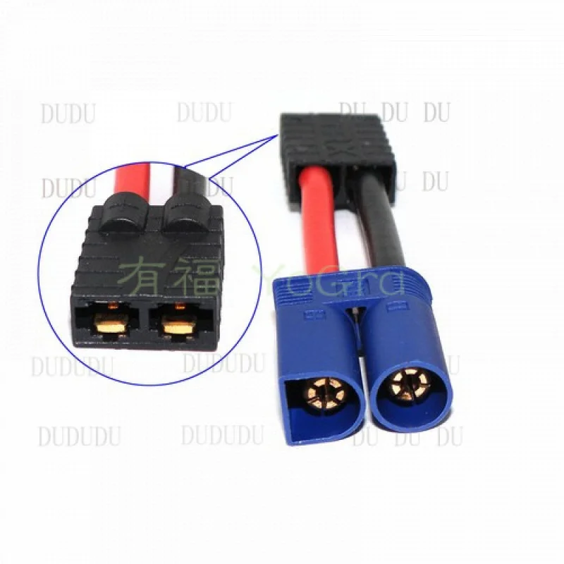 

D for Lipo Battery Adapter EC5 Male to TRX Female 12AWG High Temperature Wire Cable