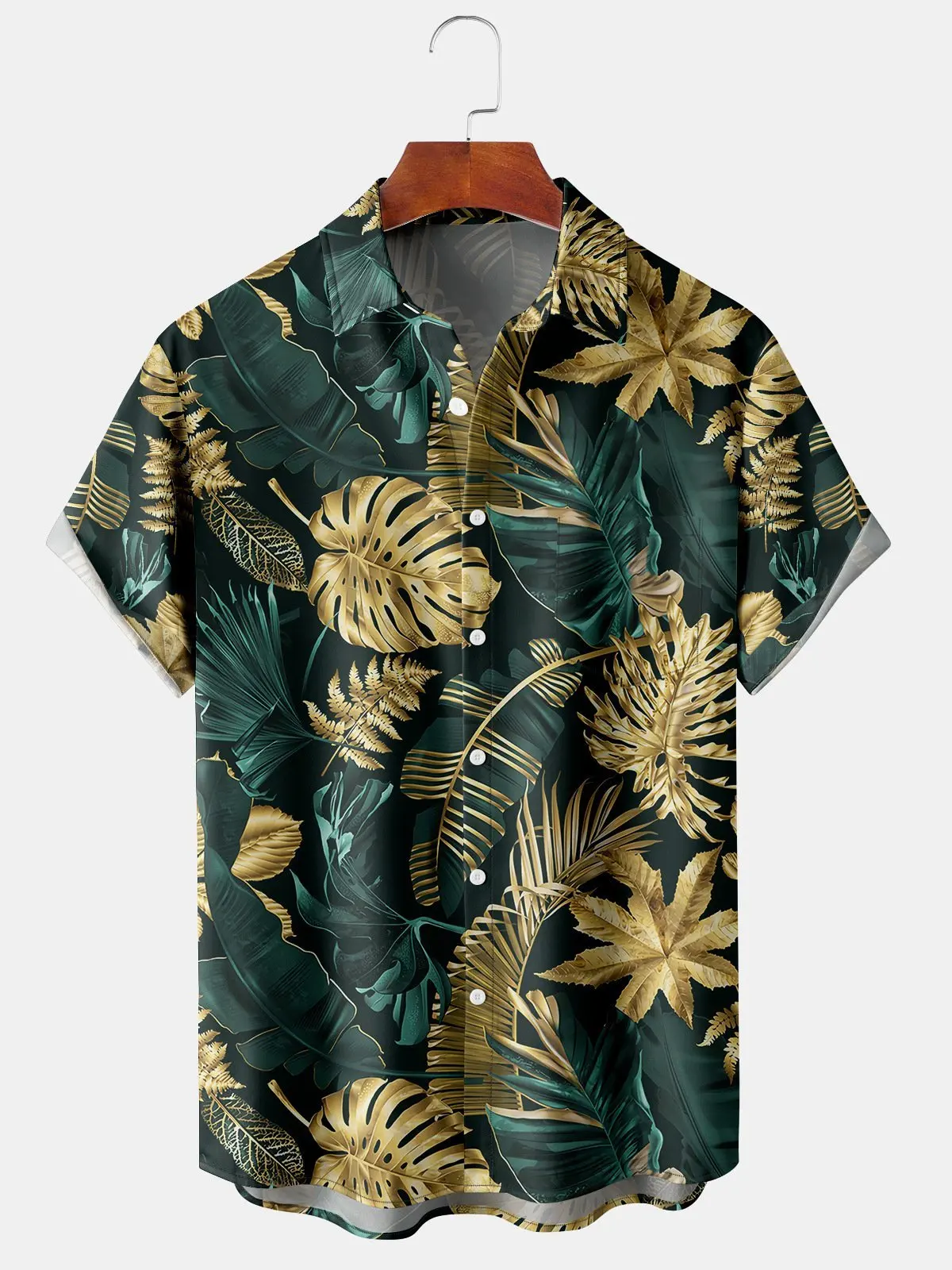 Men's Shirt Tropical plants pattern 3D Print Tops Summer Casual Holiday shirt New Button Lapel Short Sleeves Unisex Clothing