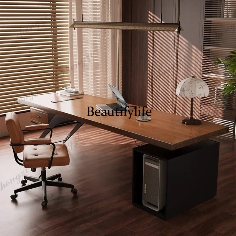 Z138 Industrial style solid wood boss table simple modern office desk single computer desk