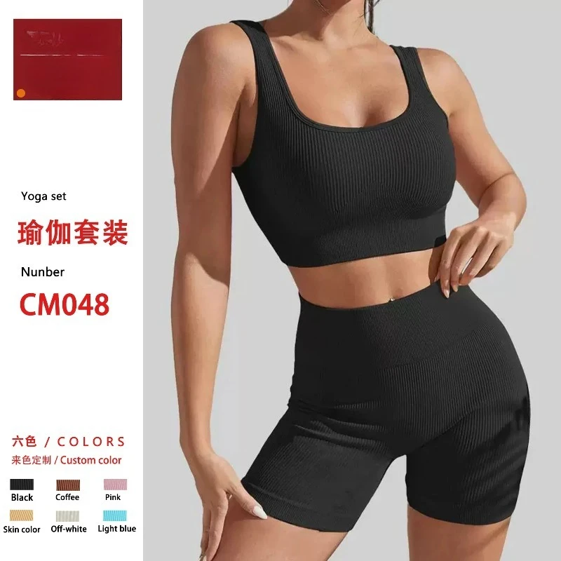 

Yoga Sport Outfit For Woman 2025 Fitness Tracksuit Women's Two Pieces Set Sportswear Woman Gym Short Pants Sets Female Clothing