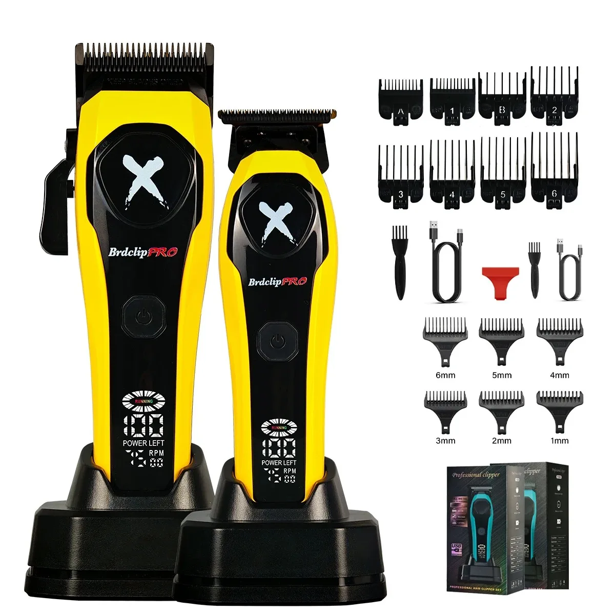BRDCLIP Haartrimmer Oplaadbaar Kappers Verstelbaar Haarknipmachine Draadloos LED-display Trimmerset BRD-619 BRD-339 - afbeelding 1