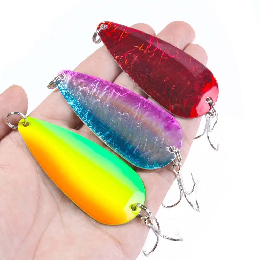 HENGJIA, 1 unidad, cuchara de lentejuelas Wobbler, 25g, señuelo biónico para lubina, Lucio, cebo duro que se hunde, herramienta de pesca Artificial