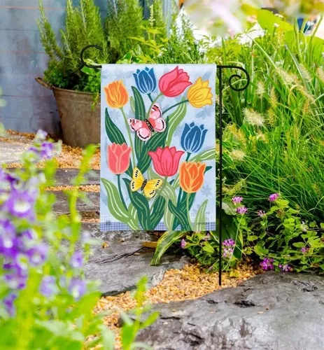 Tulip Tango, Double Sided Design, Weather & UV/Fade Resistant, 18 x 12 Inches XXQ