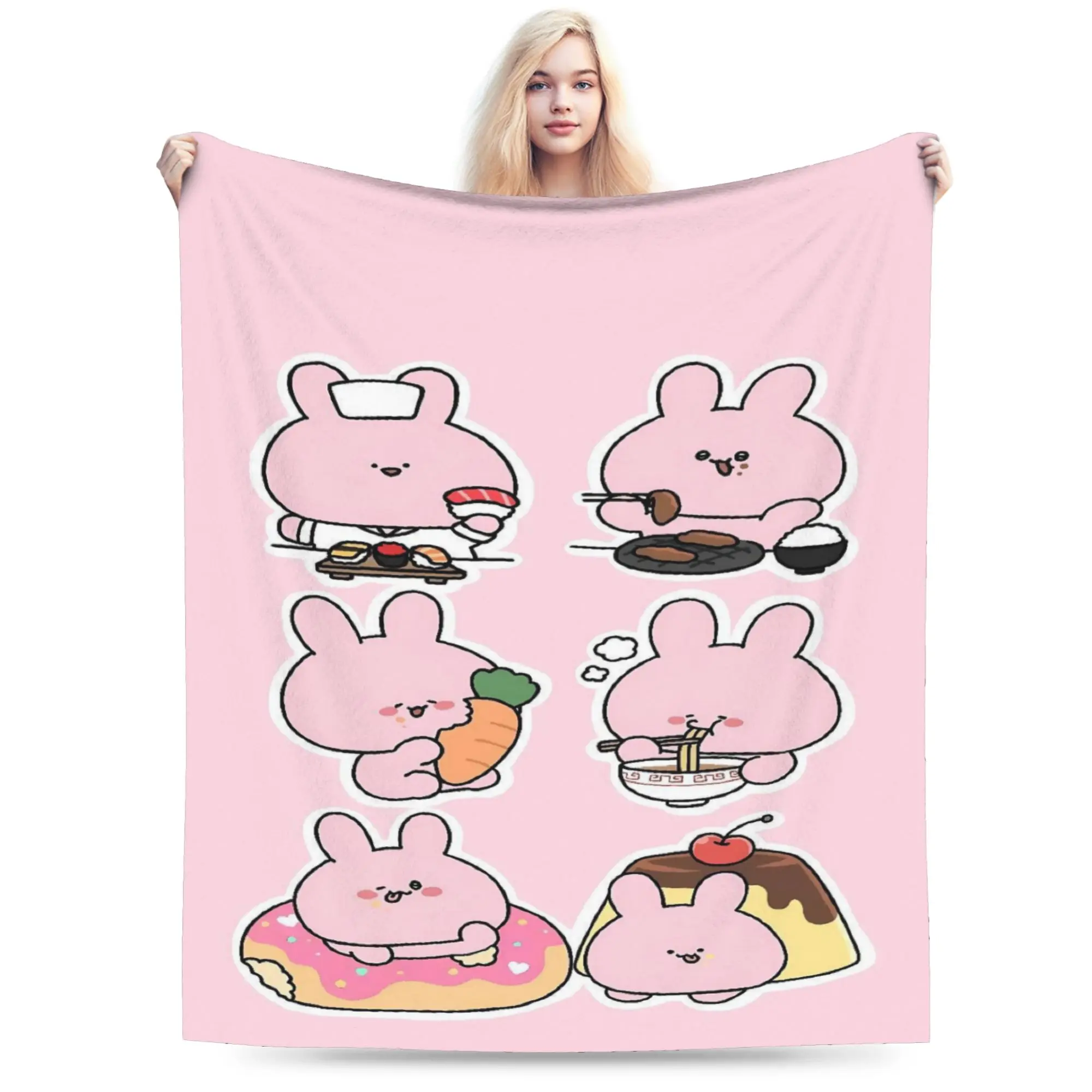 A-Asamimichaan Asleep Cute Asamimi Blanket Quality Soft  Throw Blanket Winter Girls Boys Home Decor Funny Bedspread