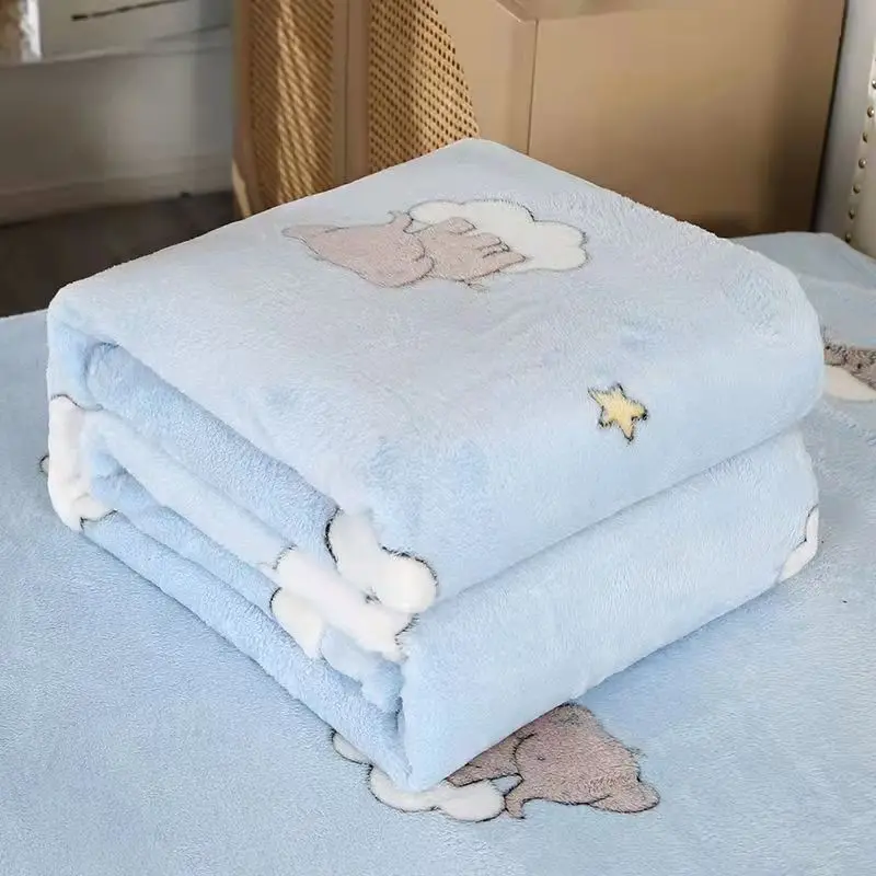 Mantas cálidas de lana para niños, colchas suaves y cómodas de dibujos animados de frutas y animales, para cama y sofá, Otoño e Invierno