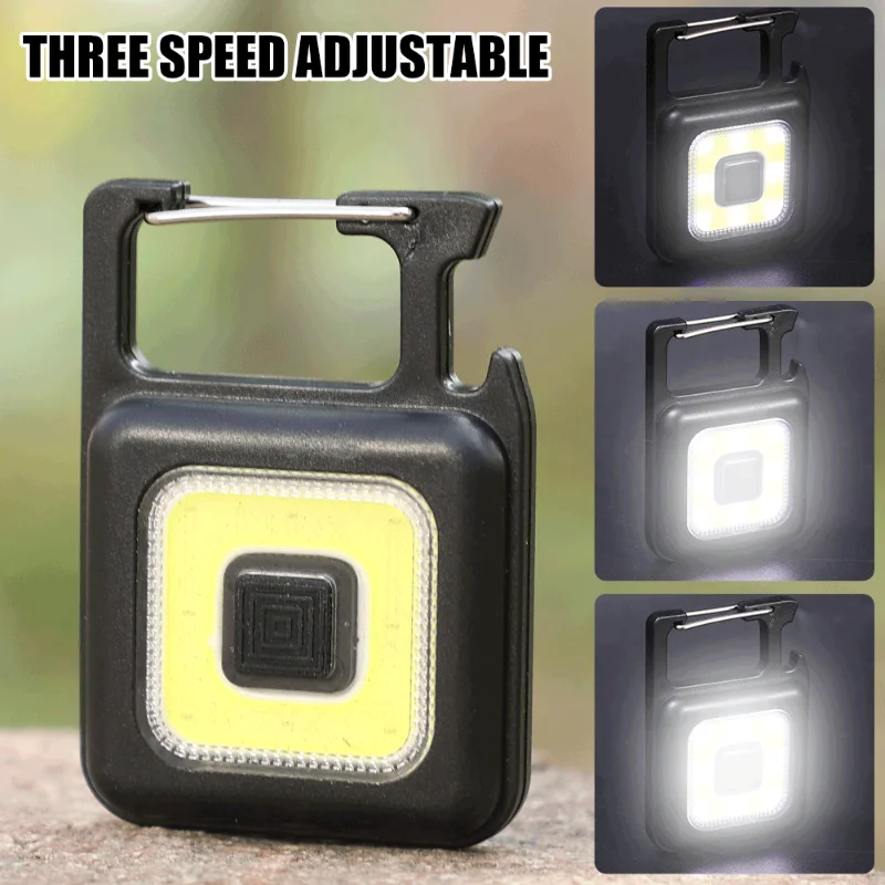 Mini Battery Pocket Flashlight Portable COB LED Work Light with Key Keychain Outdoor Flashlighs Camping Lamp Hiking Lights