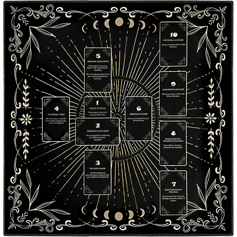 Altarpiece Cloth Tarot Card Cloth Celtic Cross Tarot Mat Washable Tablecloth Reading Home Decoration