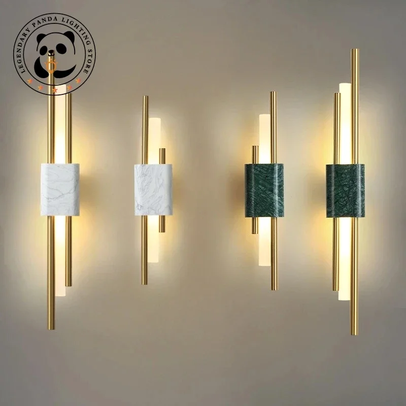 Modern Minimalist Wall Lamps Creative Luxury Metallic Luster Sconces Bedroom Bedside Kitchen Restaurant Indoor Decor Luminaires