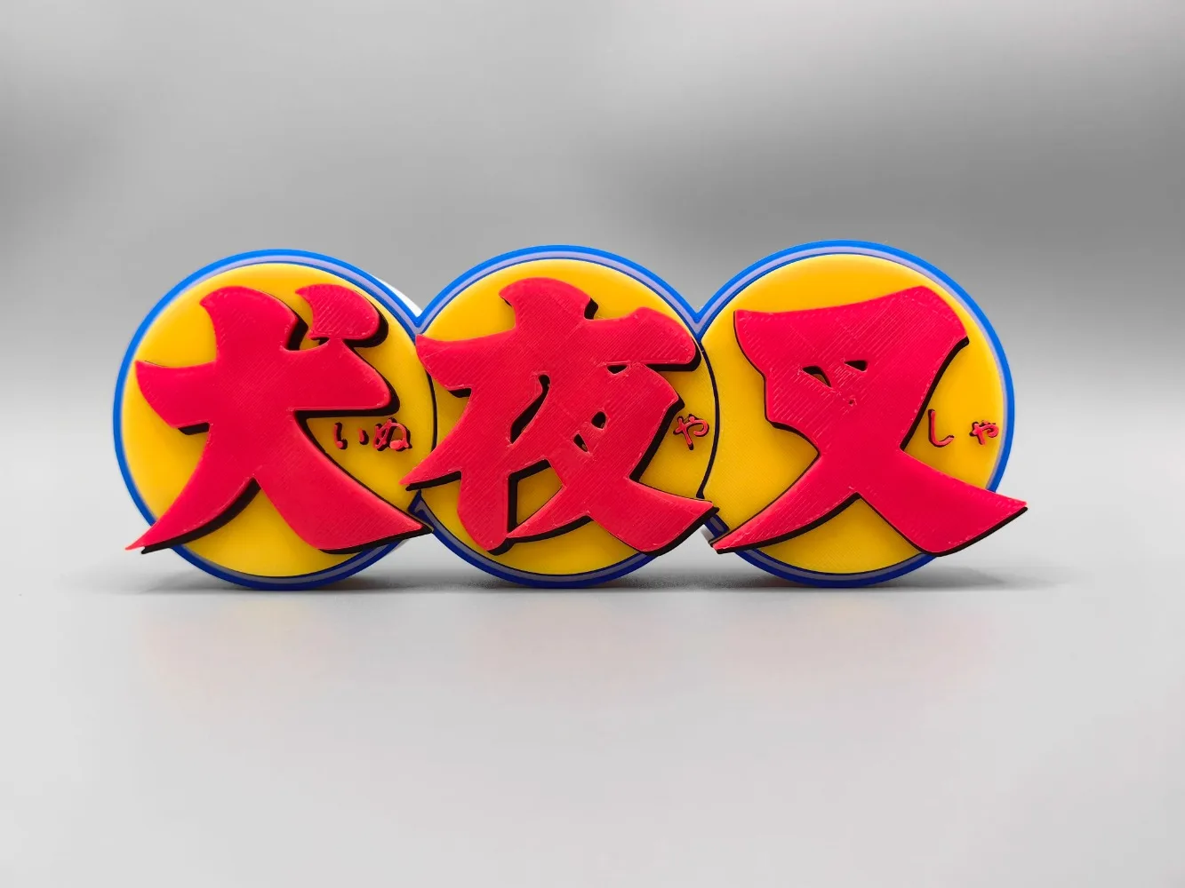 Modelo de muñeca de Anime Inuyasha, placa con logotipo 3D, letrero, figura de acción, vitrina, accesorio, exposición de Cosplay, juguete ornamental