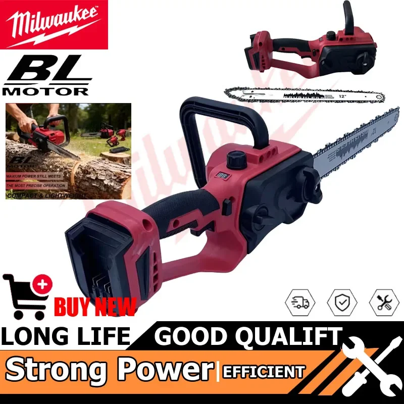 

Milwaukee Tool 18V Battery 12 Inch Brushless Chain Saw Auto Oiler High-power Cordless Electric Chainsaw Wood Cutting Power Tools