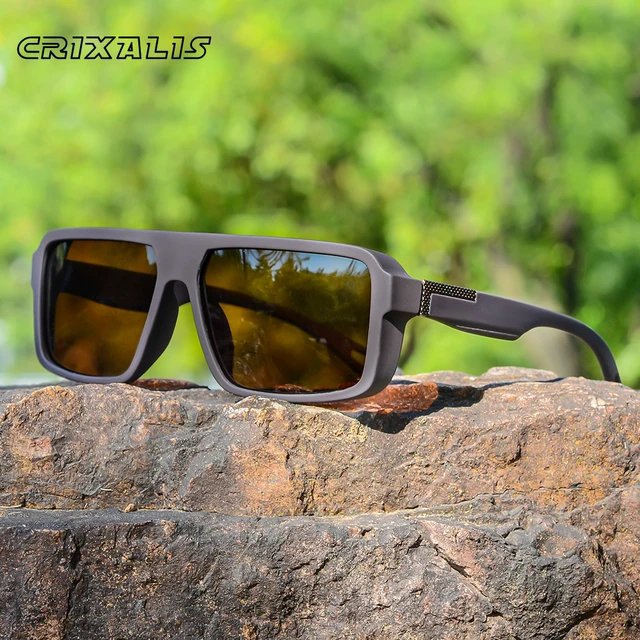 CRIXALIS klasyczne kwadratowe okulary przeciwsłoneczne z polaryzacją dla mężczyzn kobiety modne sportowe okulary przeciwsłoneczne męskie Vintage Outdoor Driving Fishing Shades