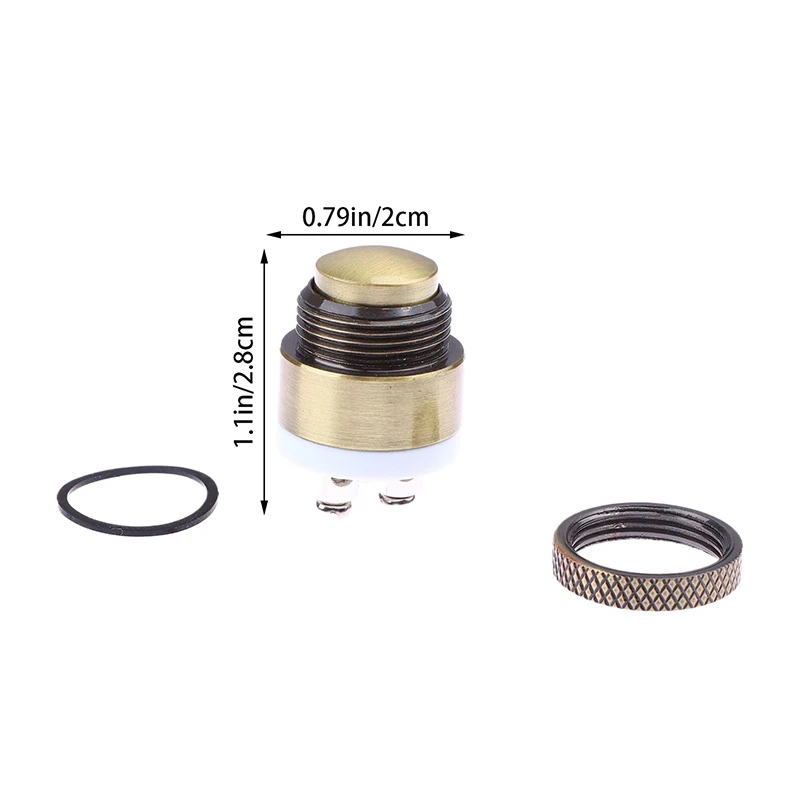 16mm High Dome Head Brass (Bronze-coloured) Doorbell Push Button Switch ( PM163-10,16MM ) Waterproof Reset Push Button Switch