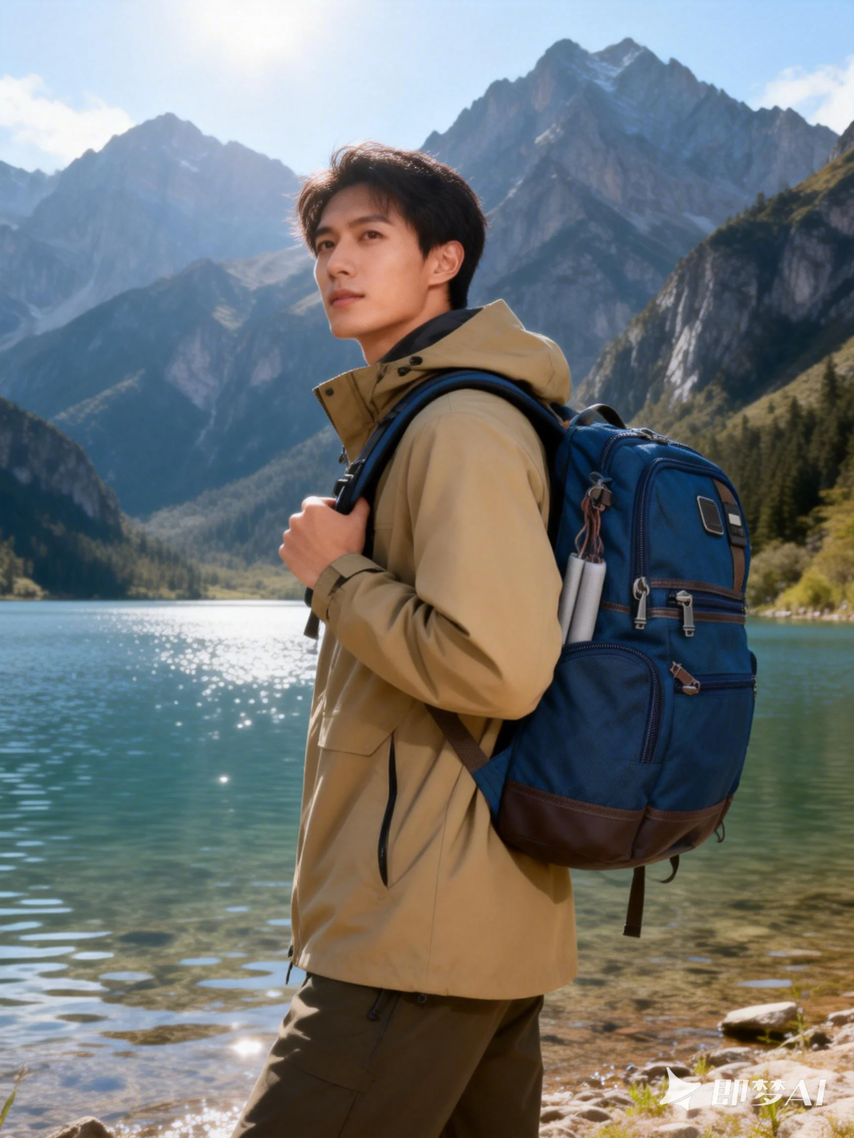 

Men's backpack, ballistic nylon, expandable, fashionable computer bag, lightweight and casual, enjoy free engraving service.
