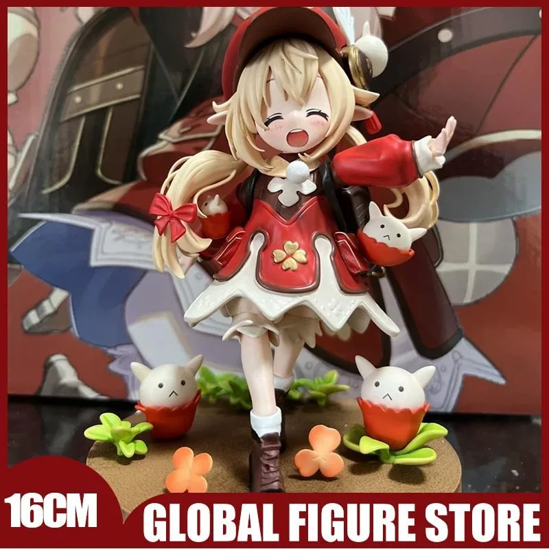 16cm Genshin Impact Klee Action Figures Kawaii Pvc Model Desktop Ornaments Decaration Game Peripherals Dolls Toys Christmas Gift