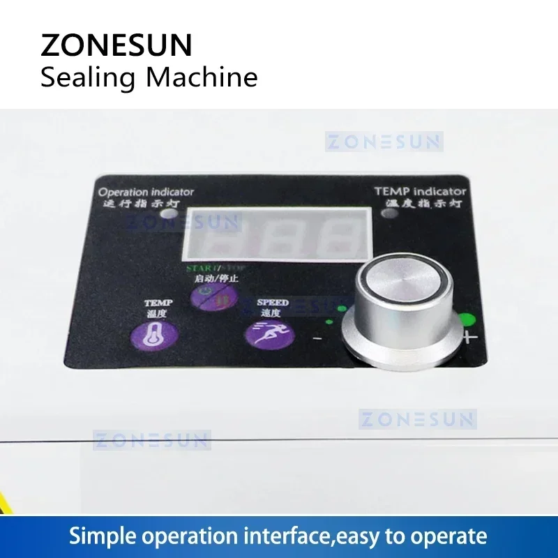ZONESUN المستمر الفرقة السدادة ماكينة غلق الأكياس الألومنيوم احباط البلاستيك فيلم PE المغلفة ورقة تغليف المواد الغذائية ZS-GLF100