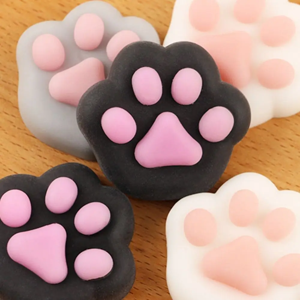 

Cute Sensory Mini Cat Paw Squeeze Silicone Fidget Cartoon Fidget TPR 3D Pinch Decompression Tricky