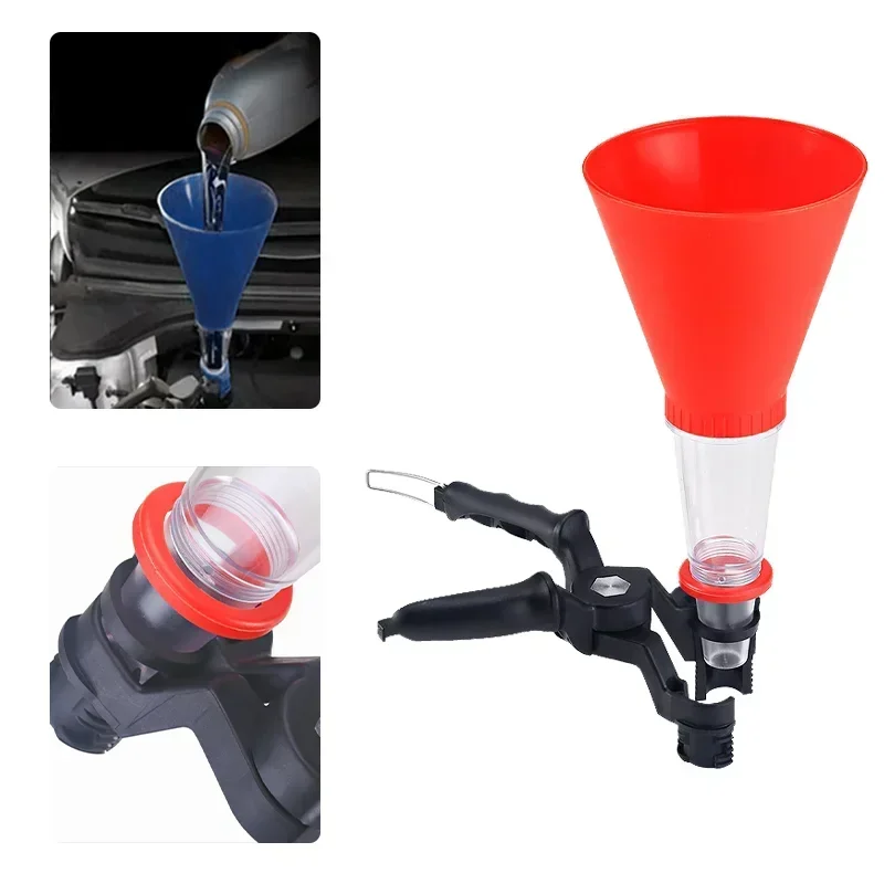 

Универсальная воронка для заправки бензинового масла для автомобиля, мотоцикла, регулируемая ширина, удерживающий зажим, набор для заправки моторного масла, автомото аксессуары