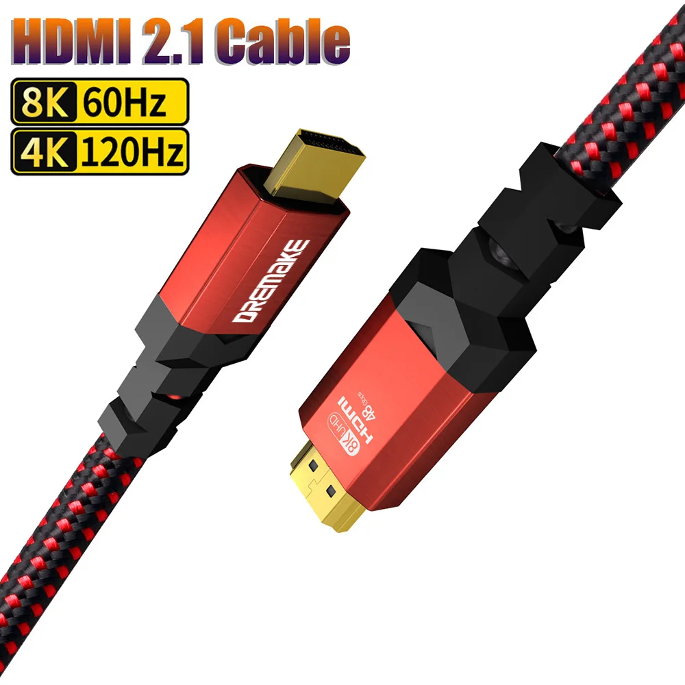 

8K HDMI2.1 Cable 48Gbps High Speed 8K@60Hz 7680x4320 4K@120Hz EARC HDR10 HDCP 2.2/ 2.3 3D for Roku TV/HDTV/LG/PS5 /PS4/X