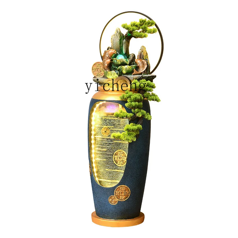 

ZYA Alpine Fountain Ornament Circulating Water Floor-standing Landscape Living Room Vase Indoor Landscaping