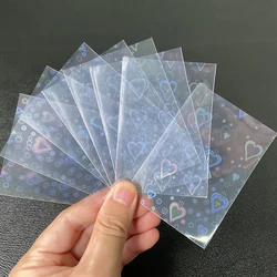 Board Game Card Sleeves, Folha de coração doce, Laser transparente, YGO claro, Foto PKM, Protetor Kpop, Trading Cards Shield Cover, 100Pcs