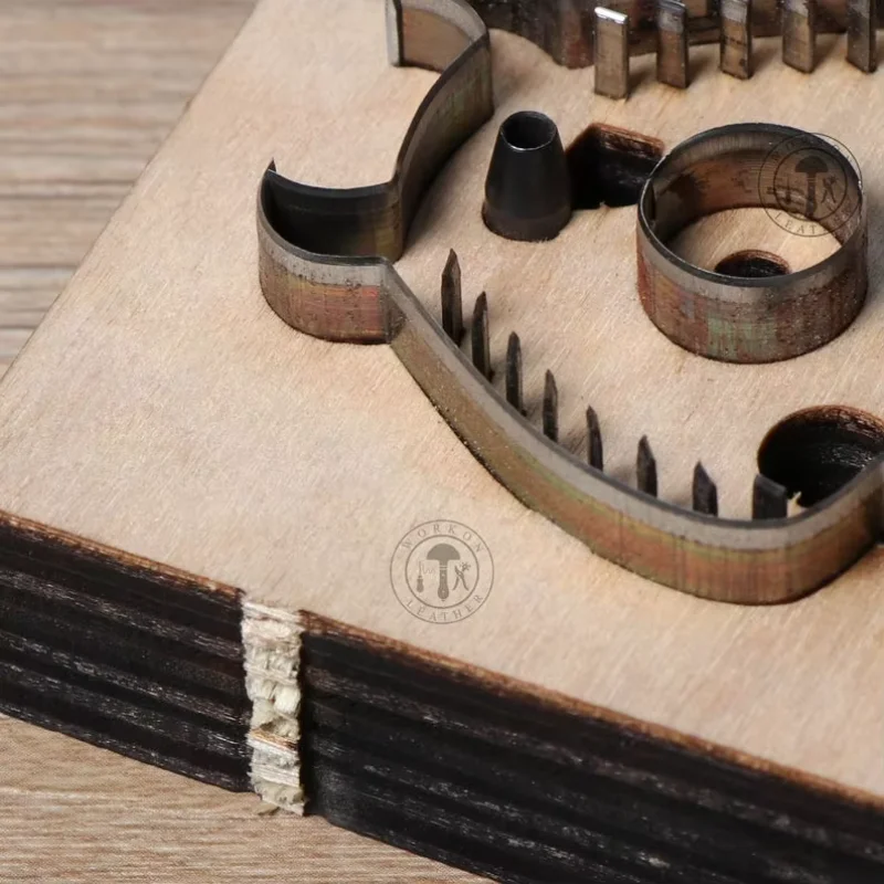 

ZONESUN брелок для ключей с монстром, кольцо для наушников, индивидуальный кожаный режущий пресс, стальная линейка, ручная работа, подарок «сделай сам»