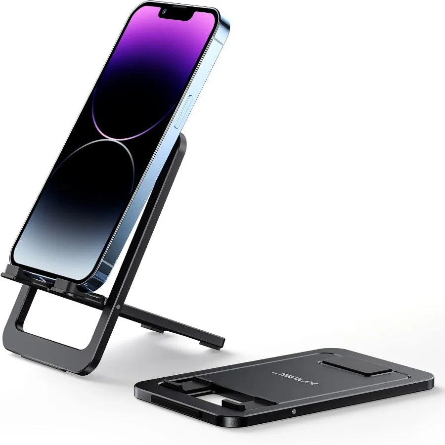 

JSAUX Cell Phone Stand Foldable Aluminum Adjustable Phone Holder for Desk Portable Travel Holder Office Desk Accessories Compat