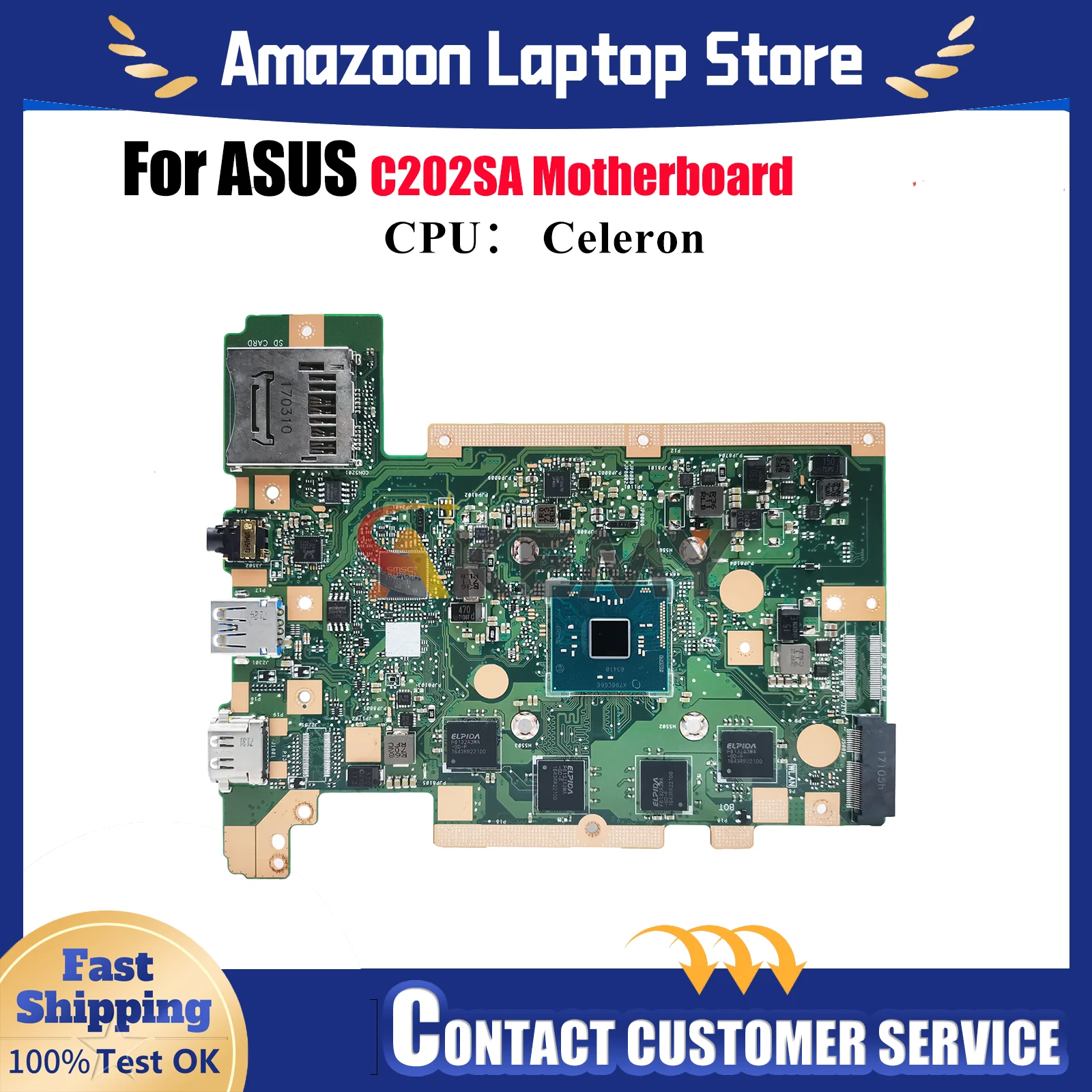 

C202SA Материнская плата для ноутбука ASUS Chromebook C202S C202SA Материнская плата для ноутбука с процессором Celeron 100% тестирование ОК быстрая доставка stk
