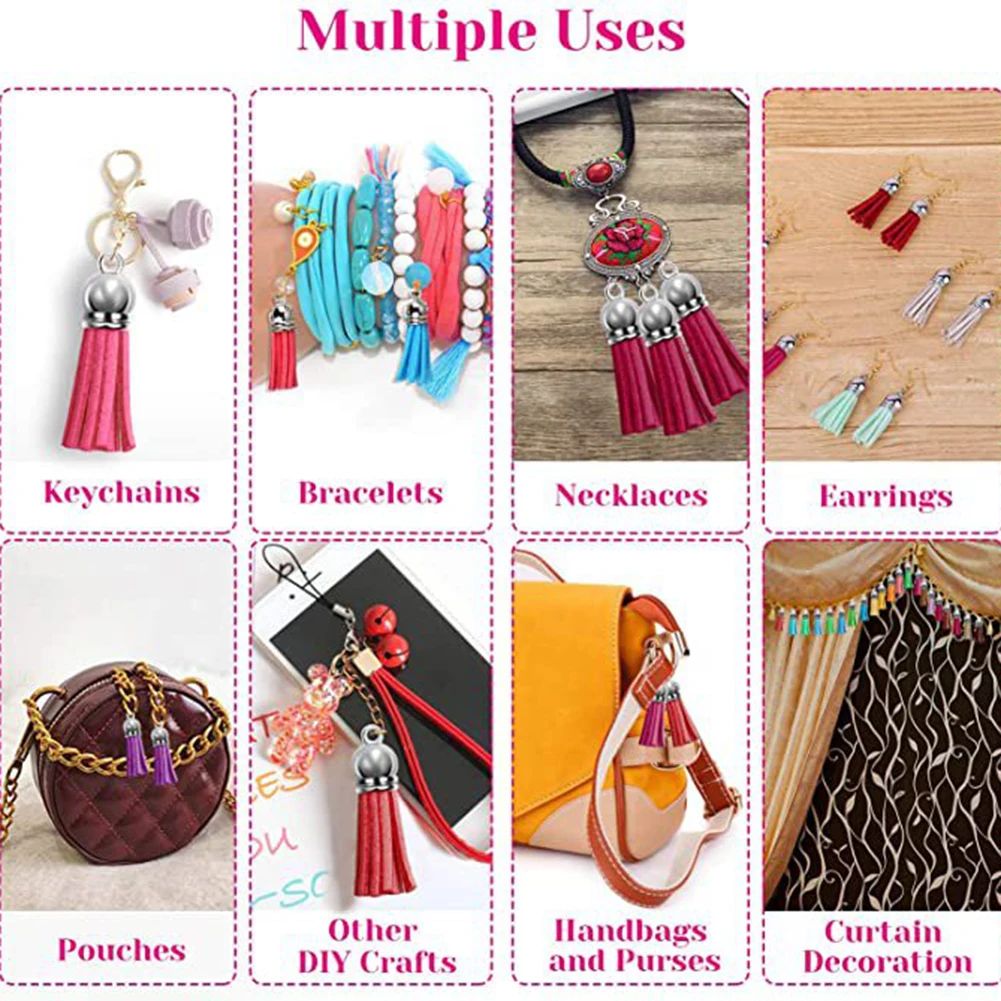 Acrylic Keychain Blanks  Key Rings  Lightweight and Beautiful  Safe and Harmless 10 Leather Keychain Colored Tassel Pendants
