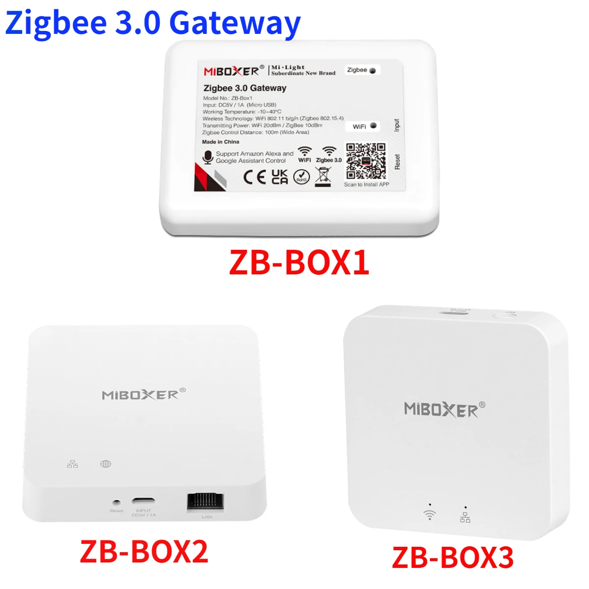 

Zigbee 3.0 Gateway ZB-box1 ZB-box2 ZB-box3 Wifi Led Controller App Control Timer DC5V For Miboxer Zigbee LED Lamp Product