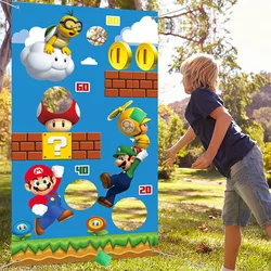 Super Mario Brothers Theme Party Throw Game Banner Birthday Party Decoration Children's Party Sandbag Game Background Toy