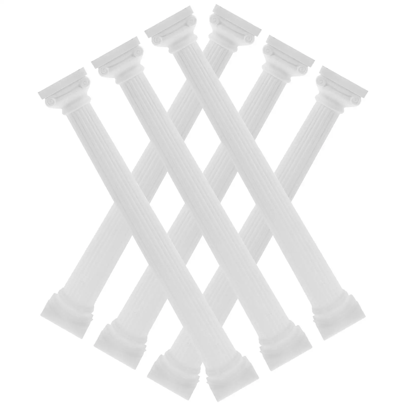 

6 Pcs Roman Column Decorations Sculptures Ornaments Plastic Statues Pillars Photo Props DIY Desk Mini Greek Sand Table