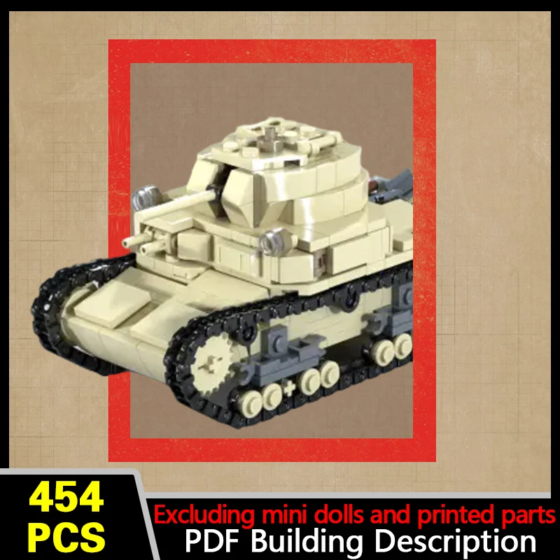 M13/40 Medium Tank Model MOC Building Bricks War Equipment Modular Technology Gifts Holiday Assemble Children Toys Suit