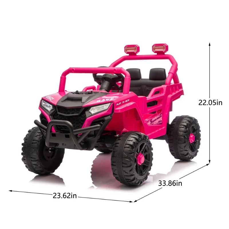 Pink 2-Seater Kids Electric ATV Ride On Car with LED Lights Off-Road Toy Vehicle for Children Outdoor Play