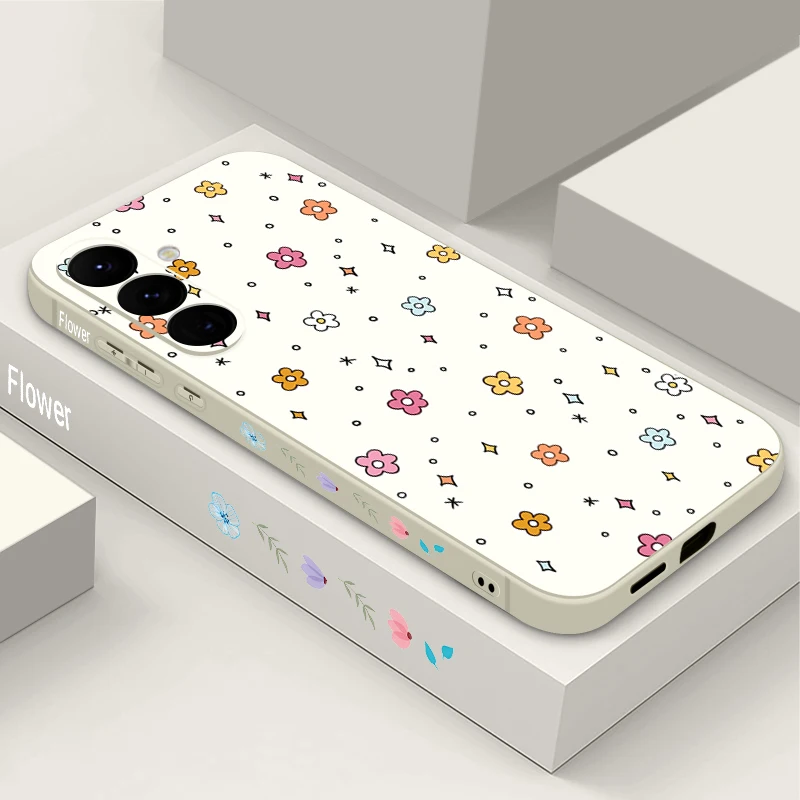 Small Flower Pattern Phone Case For Samsung Galaxy A57 A17 A56 A16 A55 A15 A54 A36 S24 S25 FE S26 S25 S23 S22 Ultra Soft Cover