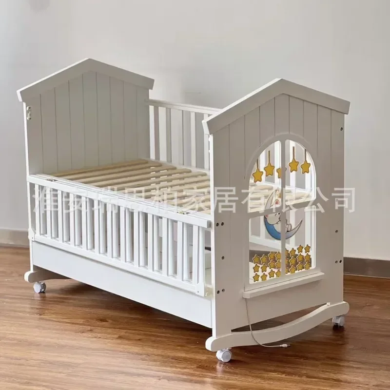Multifunctional Spliced Large Bed House Style with Integrated Lights for  Room Modern Design Comfortable Sleeping