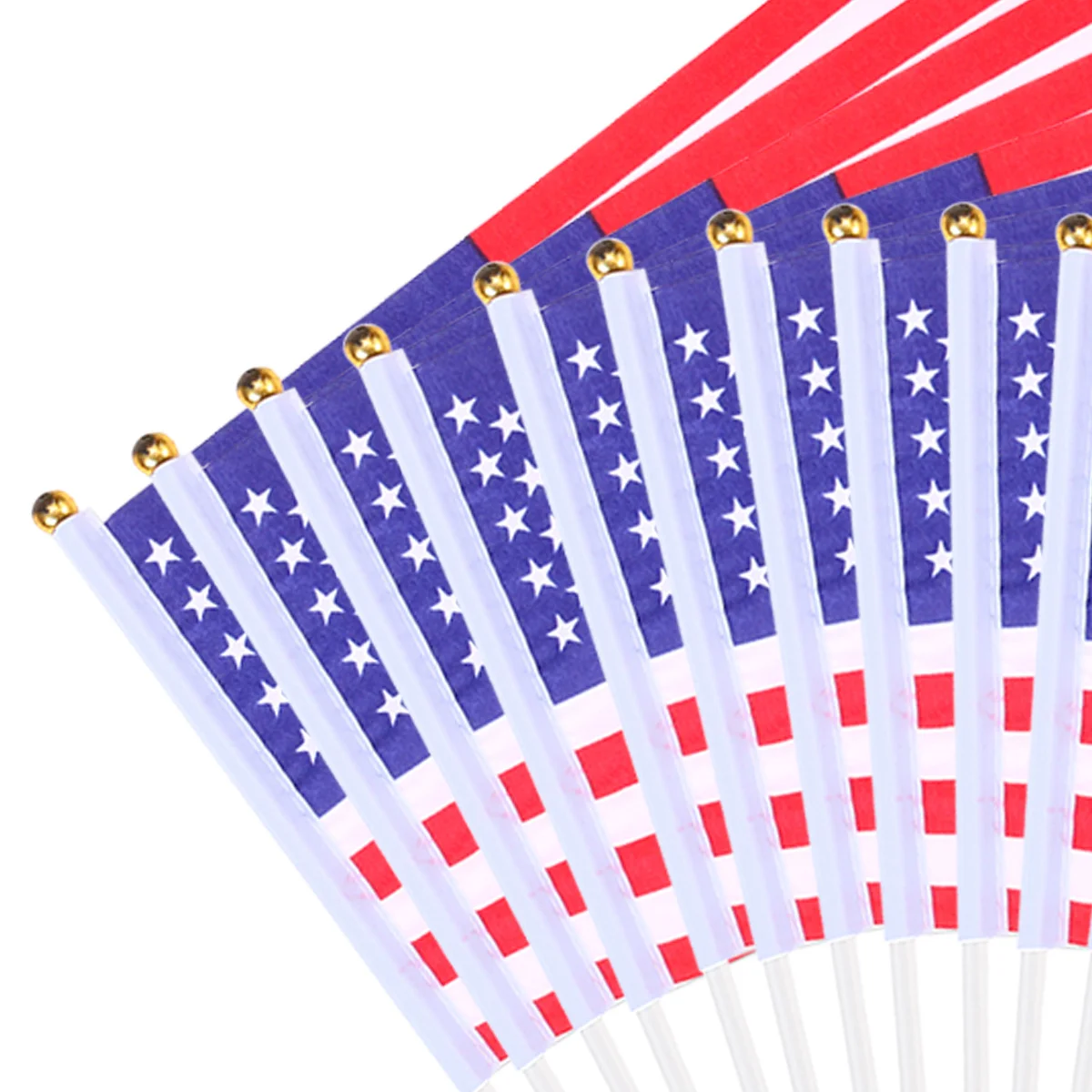 

12Pcs Usa Mini Hand Waving Flags Polyester American Flags on Wooden Stick Ideal for 4th July Party Decoration Waving Flag