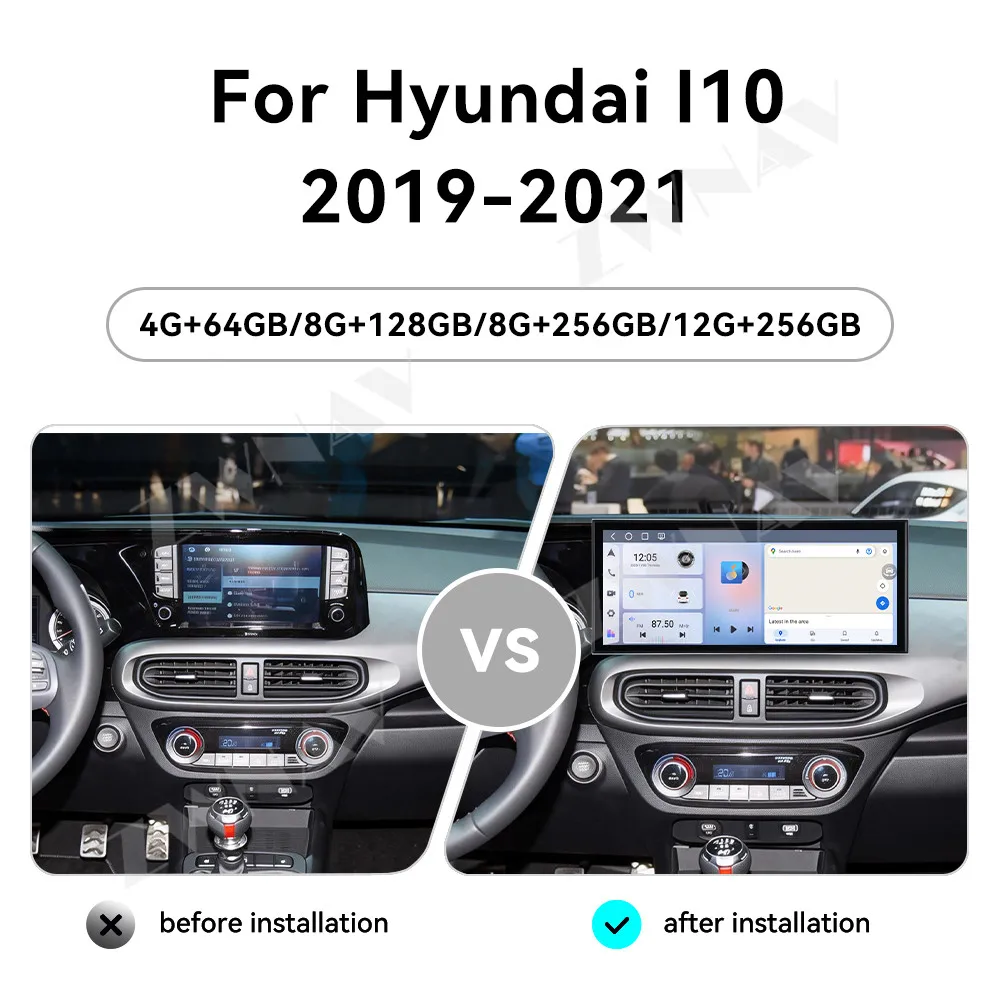 

15.8” For Hyundai I10 2019-2021 Android 15 auto touch screen GPS navigation carplay multimedia player radio wireless head unit