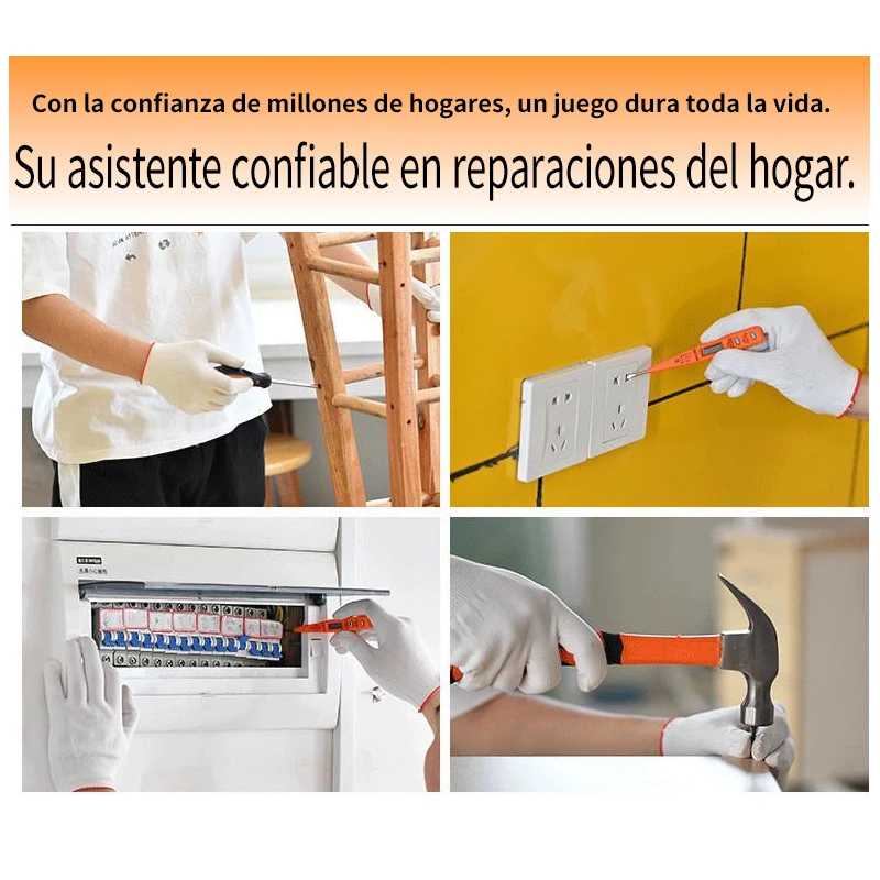 مجموعة أدوات Iruibo مكونة من 17 قطعة باللون الأسود، طقم إصلاح منزلي مع كماشة ومفكات براغي وشريط قياس ومطرقة، صندوق فولاذي كربوني محمول