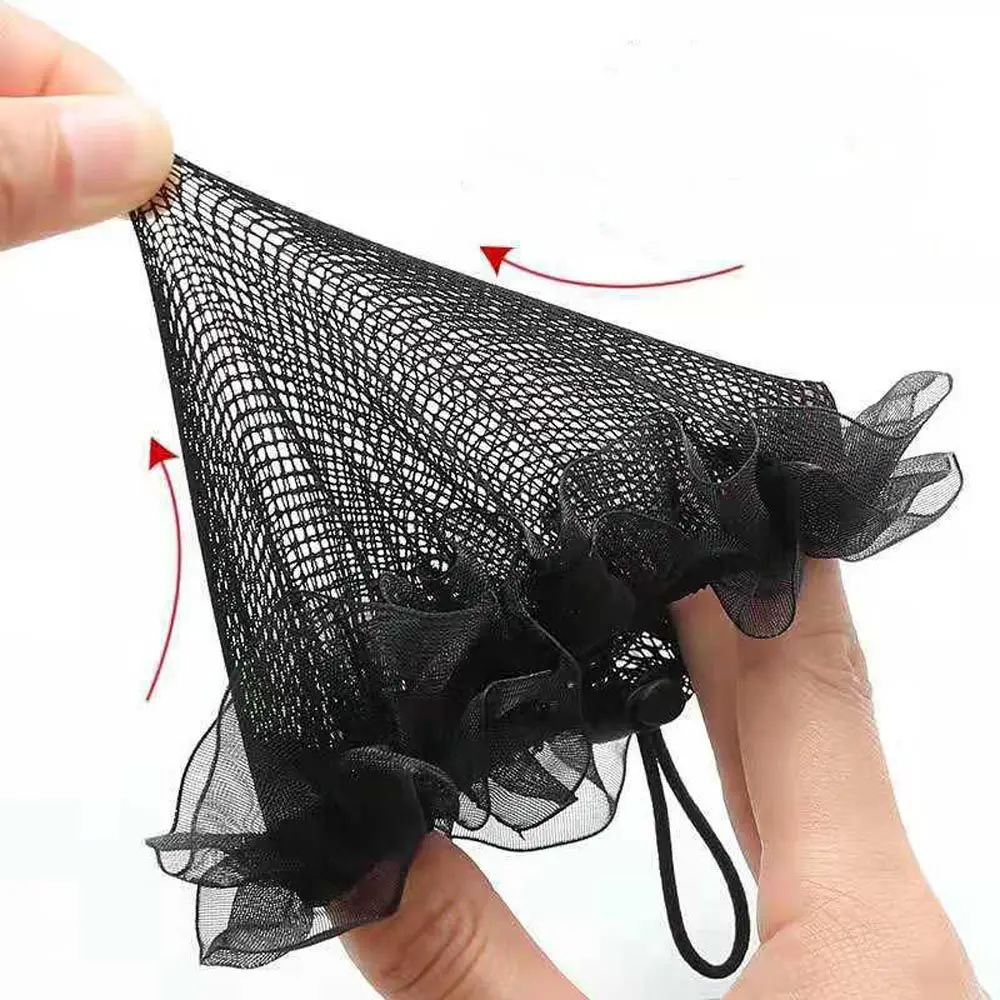 Korean New Lace Hollow Bun Hair Nets Adjustable Drawstring Snoods Hair Holder Bun Cover Hairbands Ballet Elastic Ponytail Holder