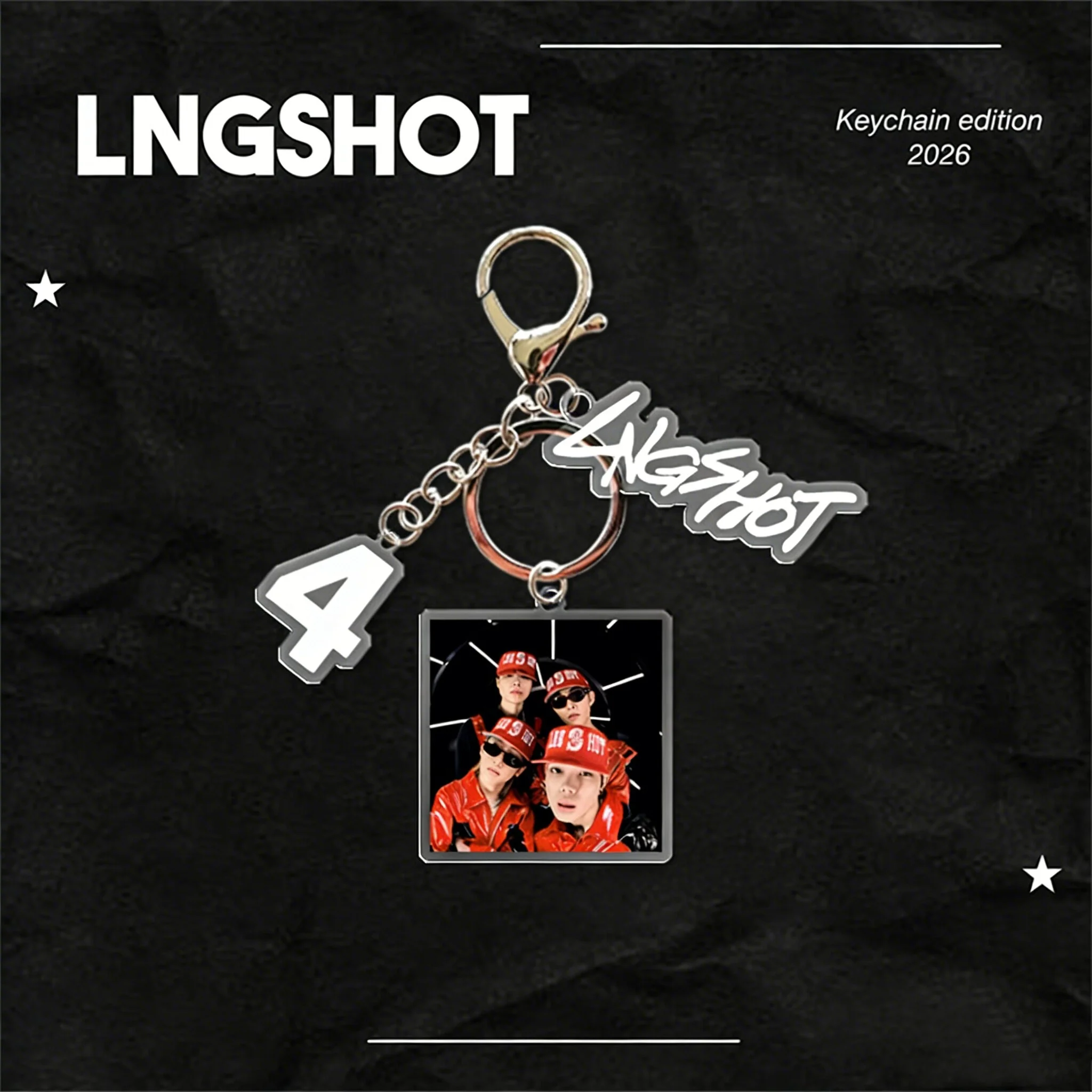 3Pcs/Set LNGSHOT Keychain OHYUL RYUL WOOJIN LOUIS Double Sides