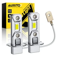 AUXITO 2 uds H3 bombilla LED para faros Canbus sin ventilador Luz De Carretera 6500K blanco amarillo luz antiniebla LED para coche lámpara de conducción DRL 12V Mini diseño