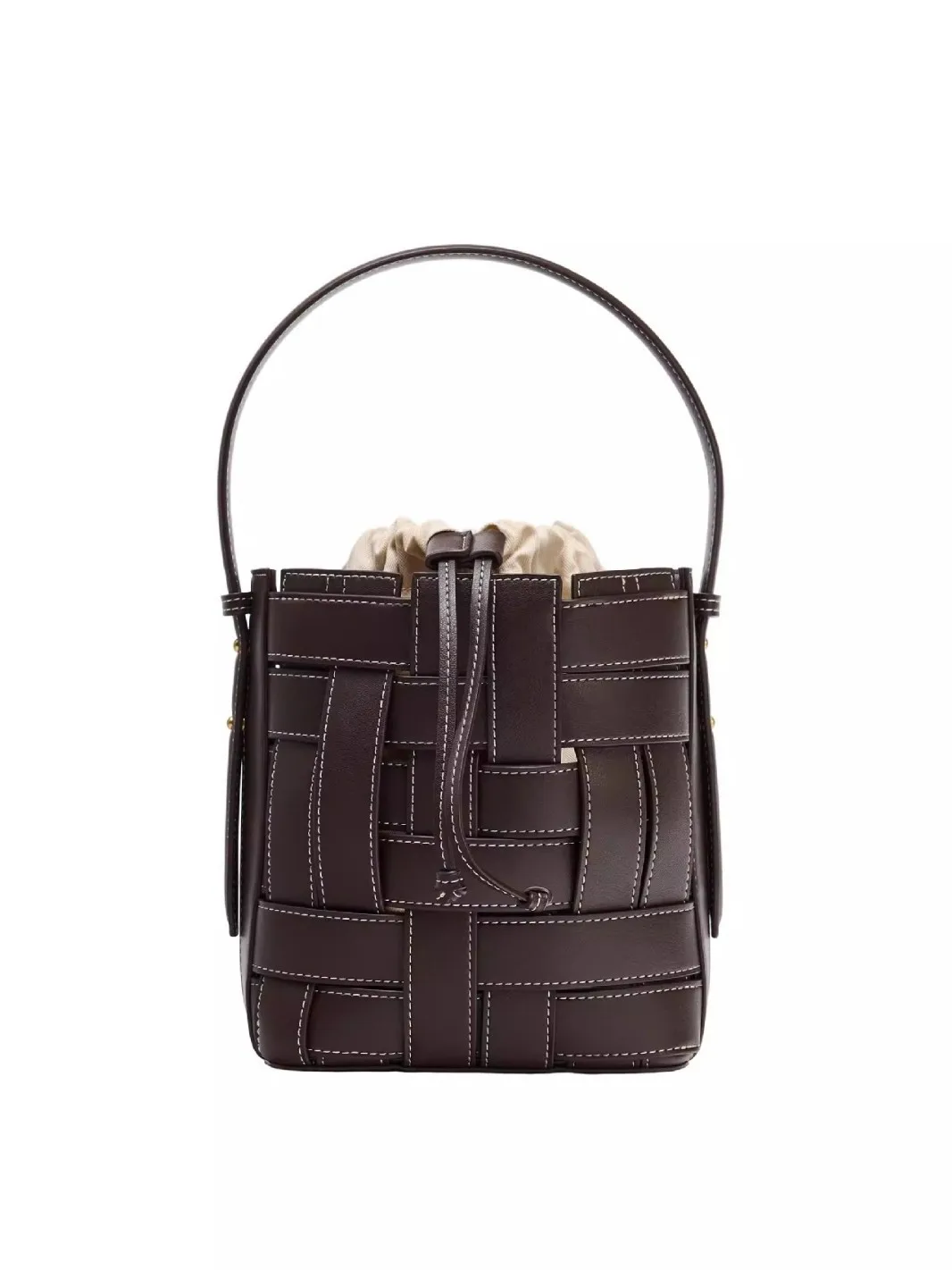 Luxury Woven Bucket Bags for Women Handbags Fashion Shoulder Crossbody Bag Designer Bag NEW Small PU Leather Purses Female Chic