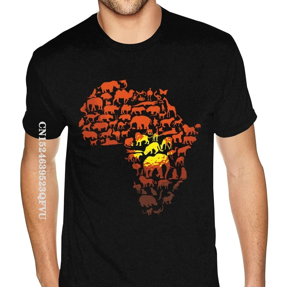 Cool The Animal Continent Africa Tees Shirt For Men Make Your Own Gothic Style Anime Tshirt Cotton HipHop Print Tee Shirt