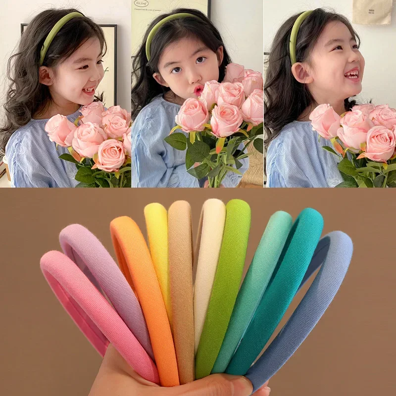 Colorful Matte Headdress Simple Basic Face-Washing Headband Temperament Hoop Wide Hairband Hair Bundle Kid\'s Hair Accessories