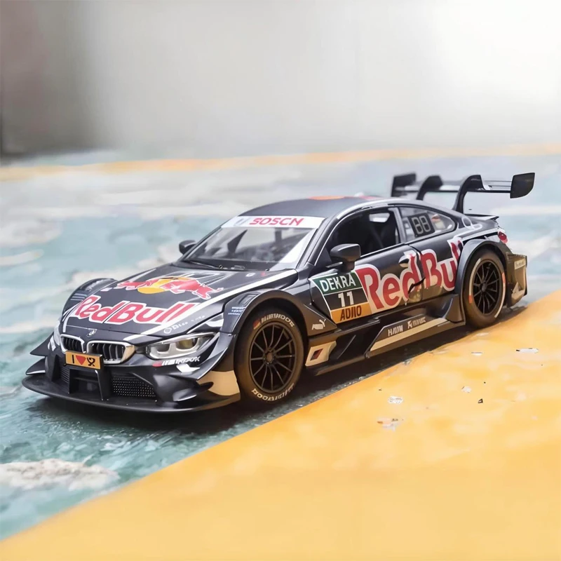 1:24 BMW M4 DTM Red Bull Supercar Alloy Metal Diecast Model Car Library Display Decoration Trendy Ornaments Gift With Boyfriend