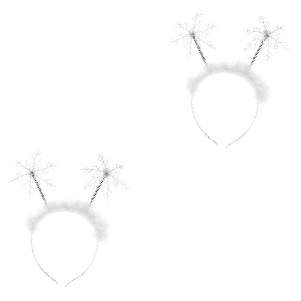 

2Pcs Snowflake Headband Exquisite Hair Band Christmas Party Holiday Cosplay Costume Hair Hoop for